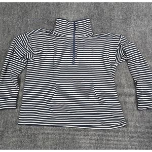 Vineyard Vines Sweater Women's Large 1/4 Zip Blue Striped Pullover Shep Shirt